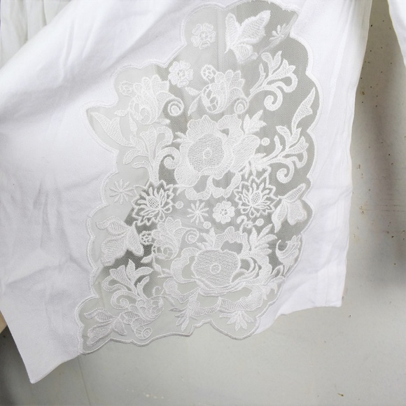 Alice + Olivia Jenice White Linen Open Blazer Sz M - Picture 8 of 11